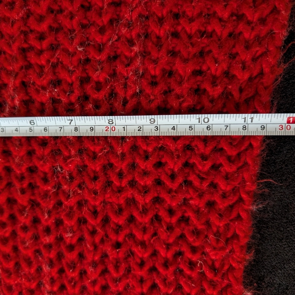Red Cozy Knit Infinity Scarf Aughts Twee Academia Cabin Core image 3